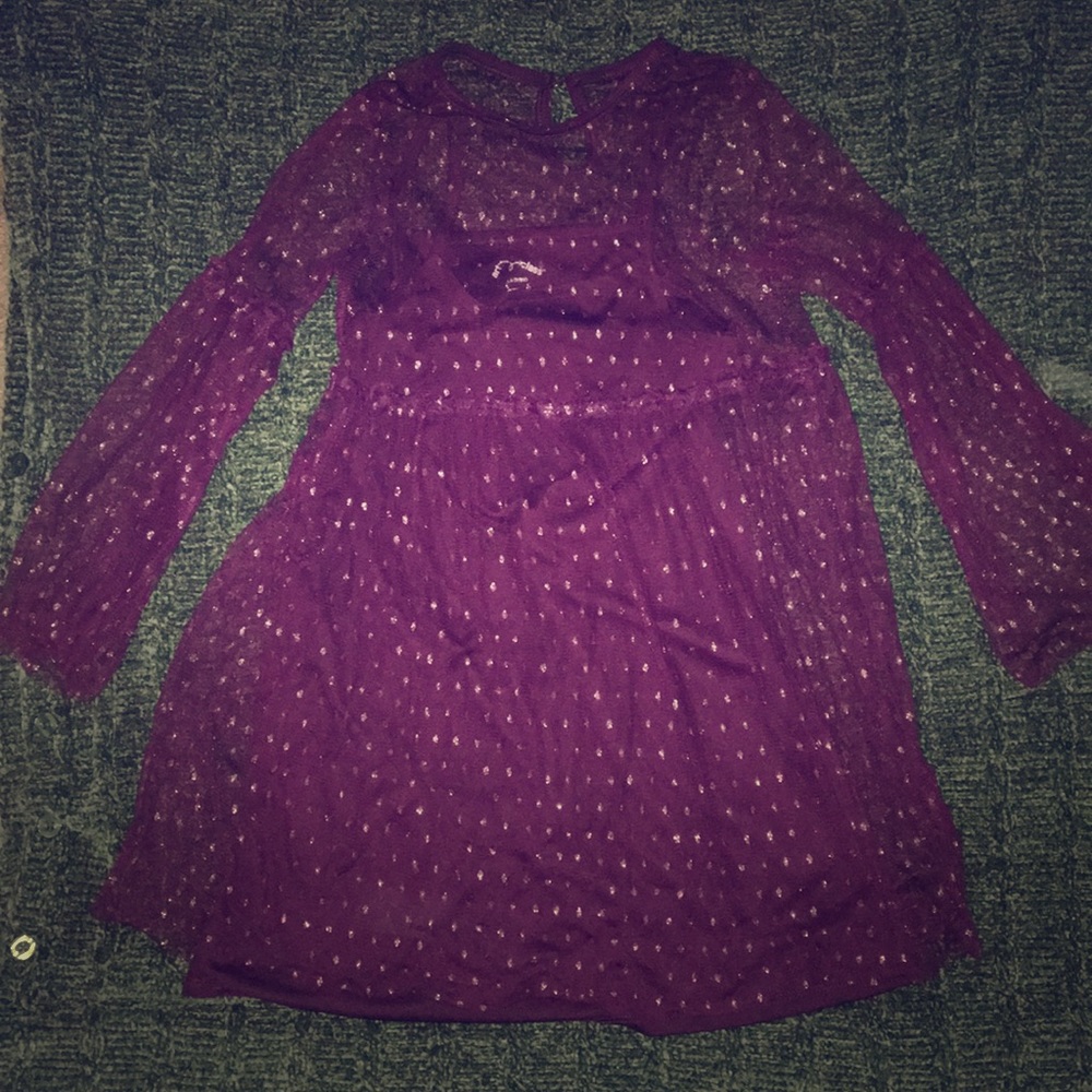 Sheer overlay girls dress